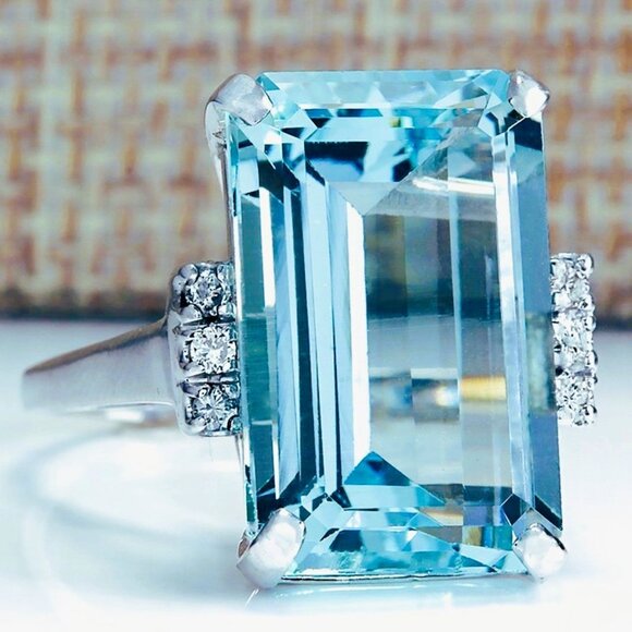 Jewelry - ❤️Hyperbole With Huge Dark Blue CZ Prong Setting Ring, GPMB1491-6